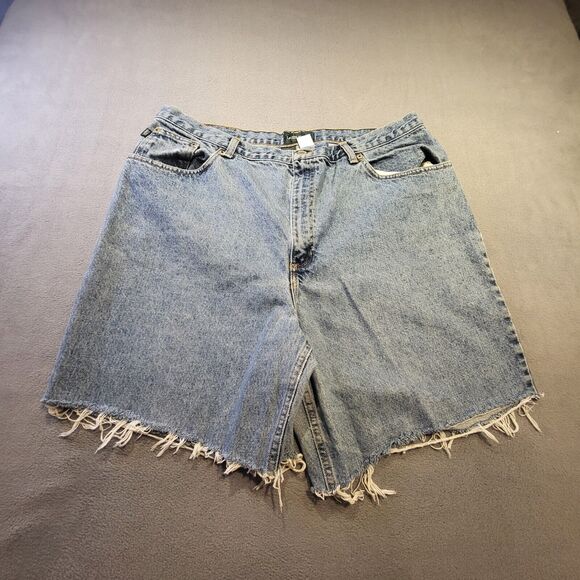 Lauren Jeans Co Womens 18 Cut Off Jeans Distressed Denim Frayed Hem Mom Jorts - Picture 1 of 8
